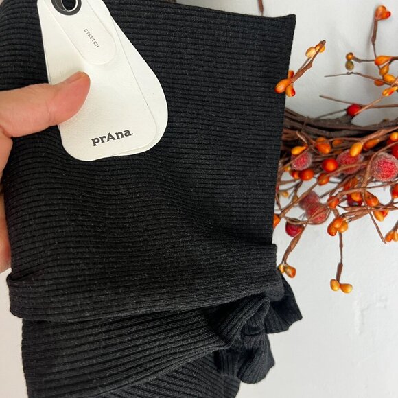 prAna Womens Short Sleeve Rib Knit Shirt Top XTRA-SMALL XS in Black Modal - Picture 8 of 8